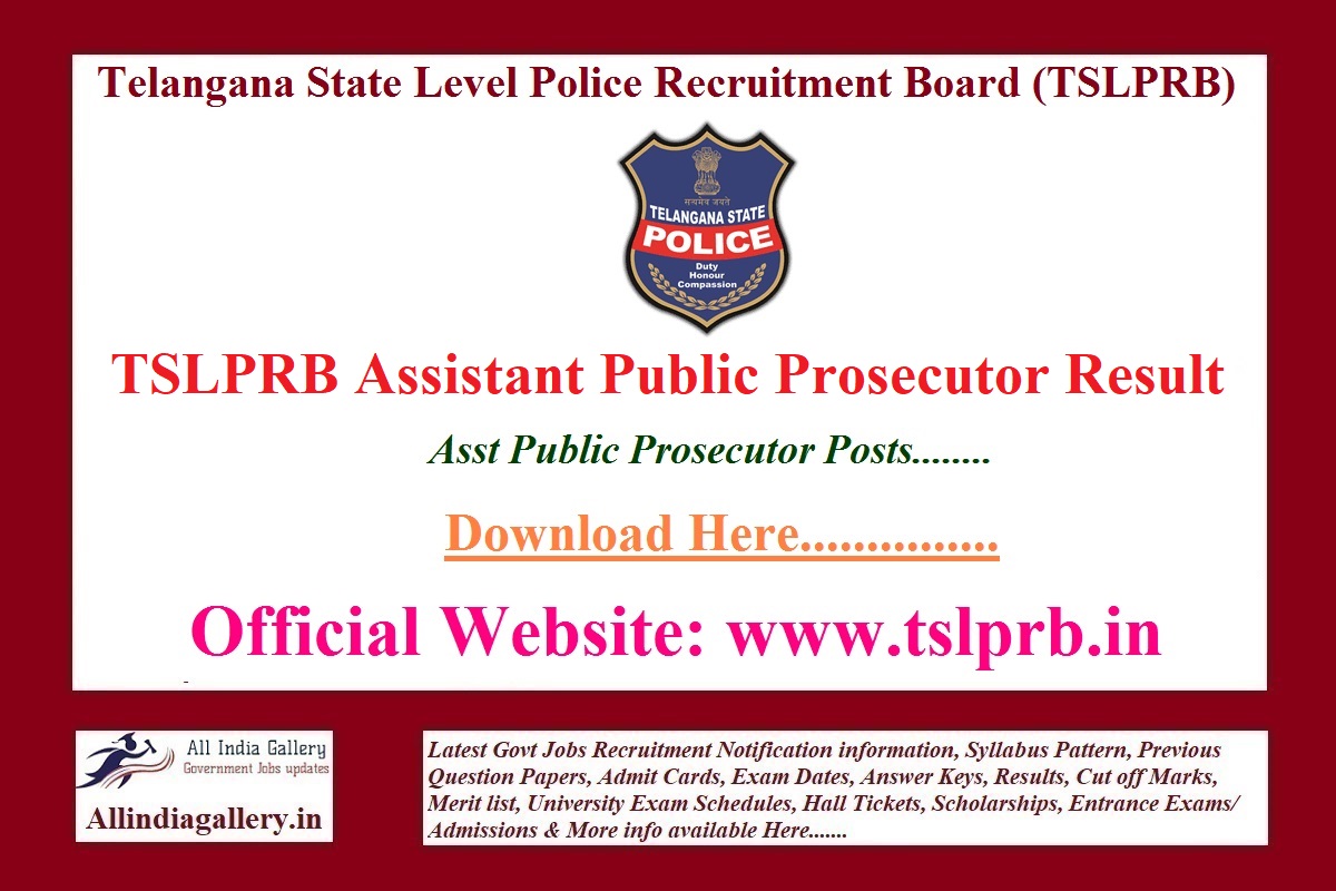 TSLPRB Assistant Public Prosecutor Result