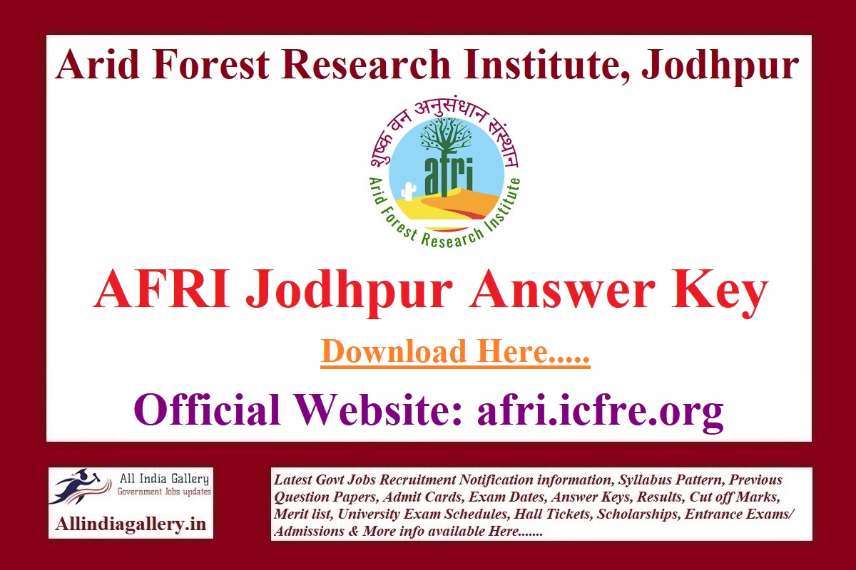 AFRI Jodhpur MTS LDC Answer Key