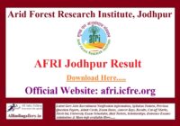 AFRI Jodhpur Result