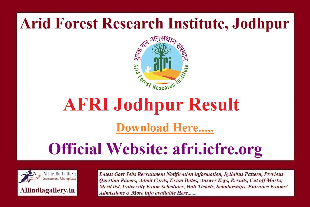 AFRI Jodhpur Result