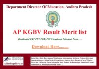 AP KGBV Result Merit list