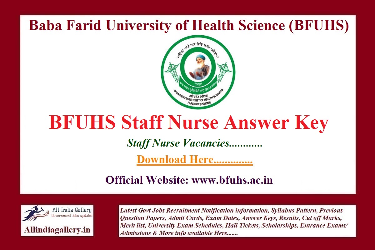 BFUHS Staff Nurse Answer Key