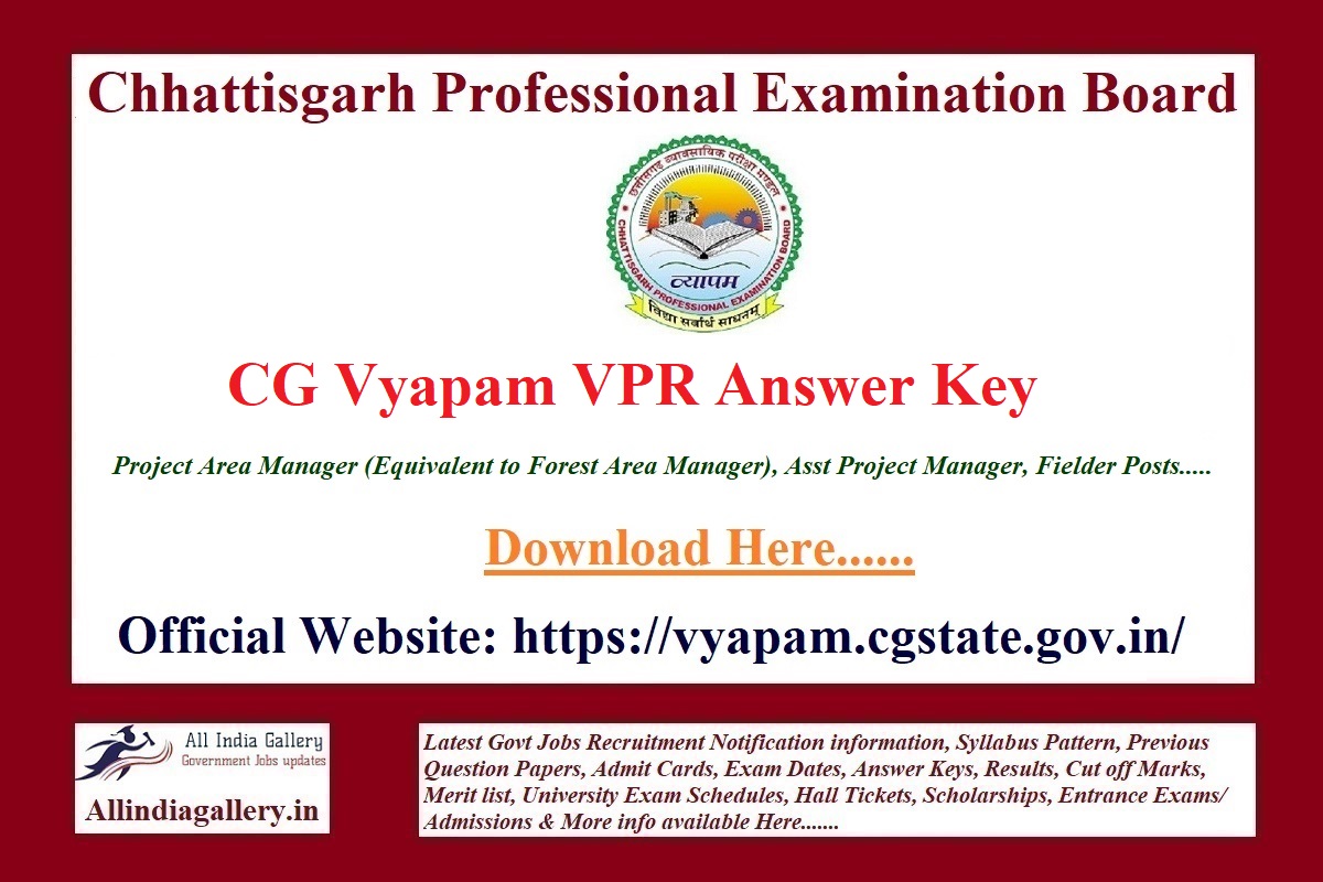 CG Vyapam VPR Answer Key