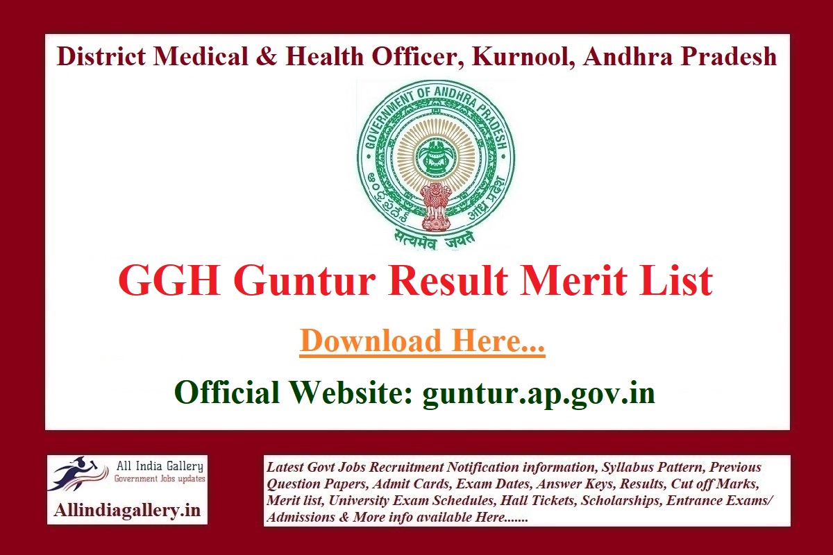 GGH Guntur Result Merit List
