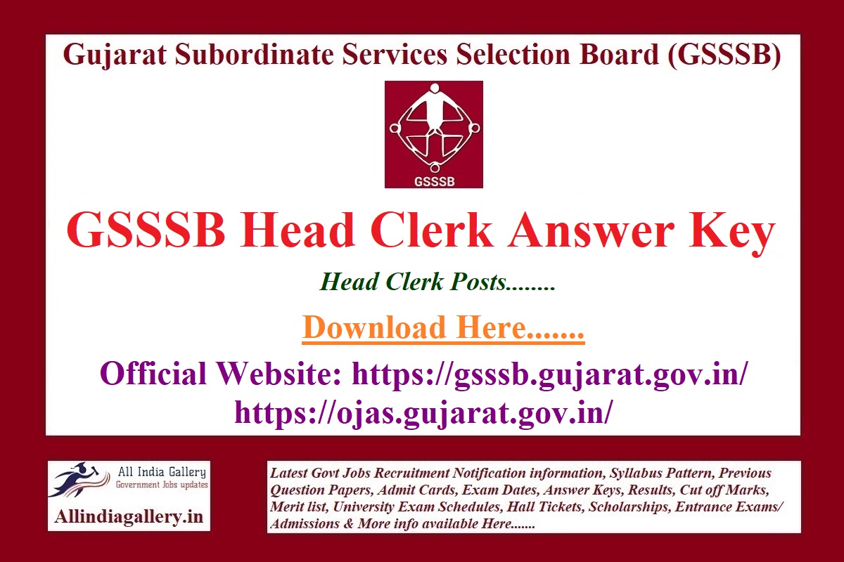 GSSSB Head Clerk Answer Key