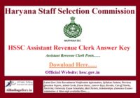 HSSC Assistant Revenue Clerk Answer Key