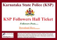 KSP Followers Hall Ticket