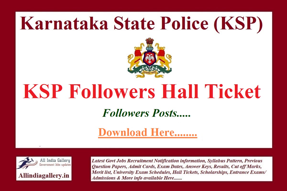 KSP Followers Hall Ticket