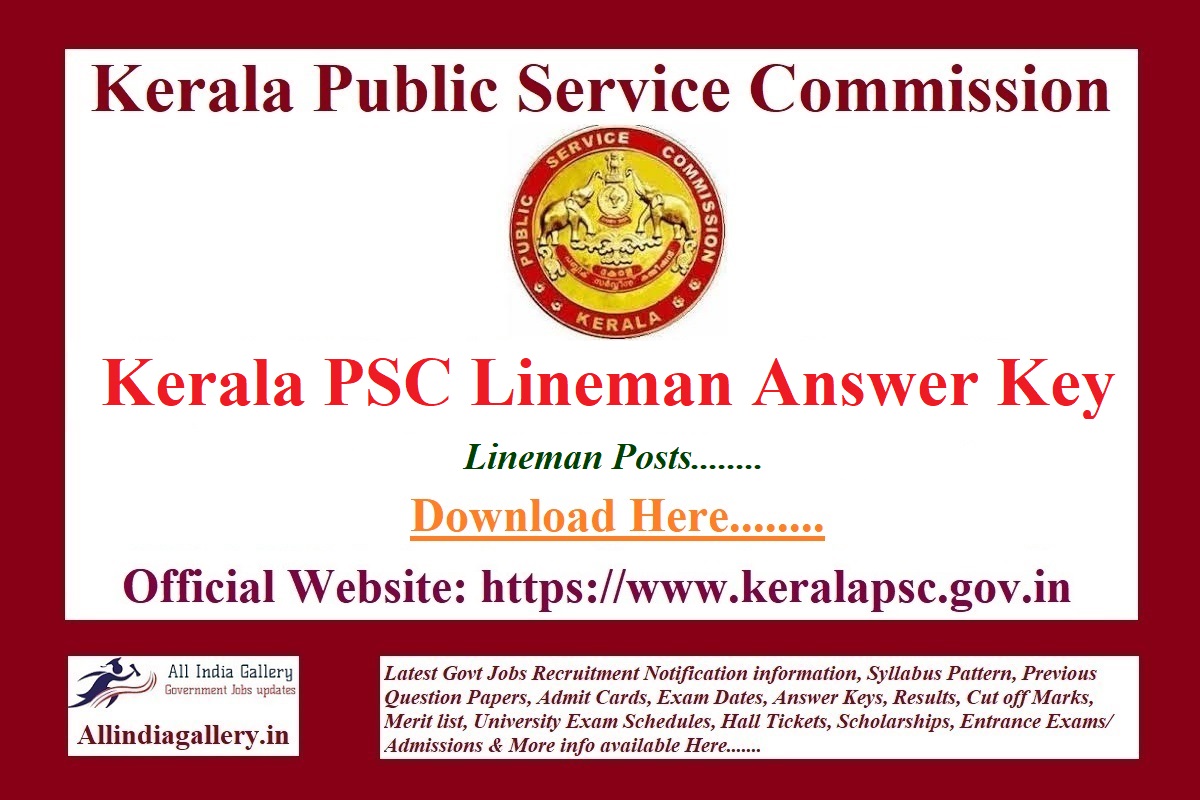 Kerala PSC Lineman Answer Key