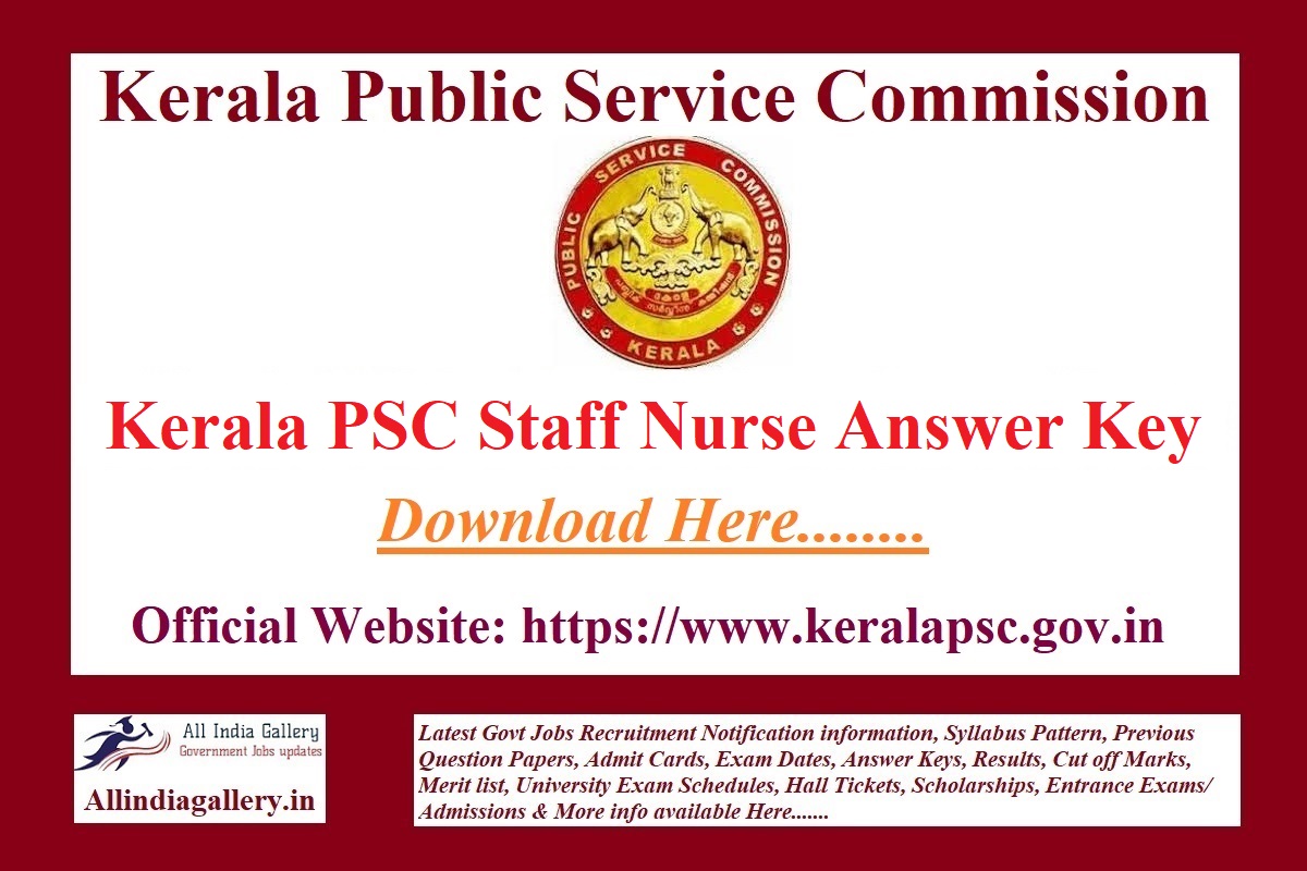 Kerala PSC Staff Nurse Answer Key