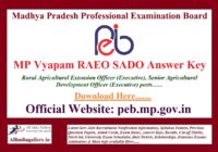 MP Vyapam RAEO SADO Answer Key