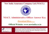 NIACL Administrative Officer Answer Key