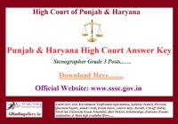 Punjab & Haryana High Court Steno Answer Key