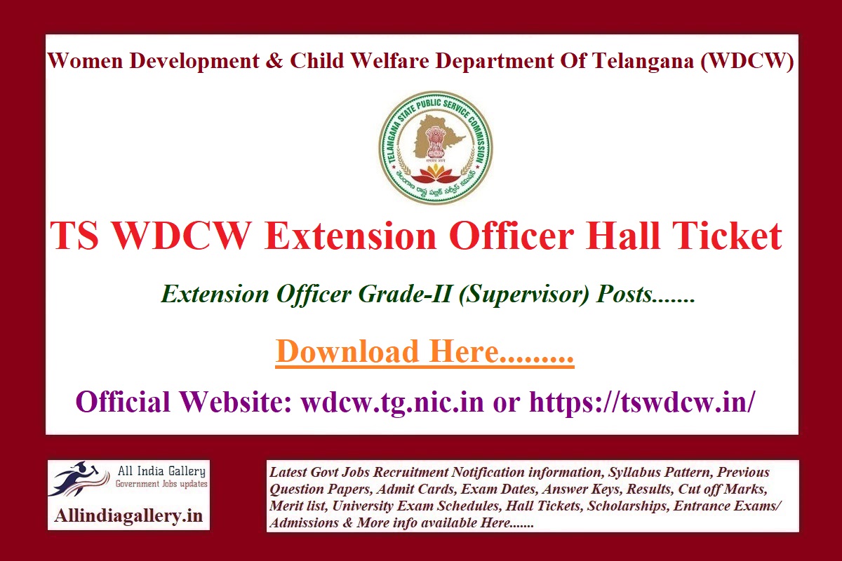 TS WDCW Extension Officer Hall Ticket