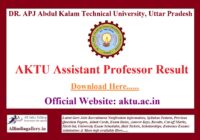 AKTU Assistant Professor Result