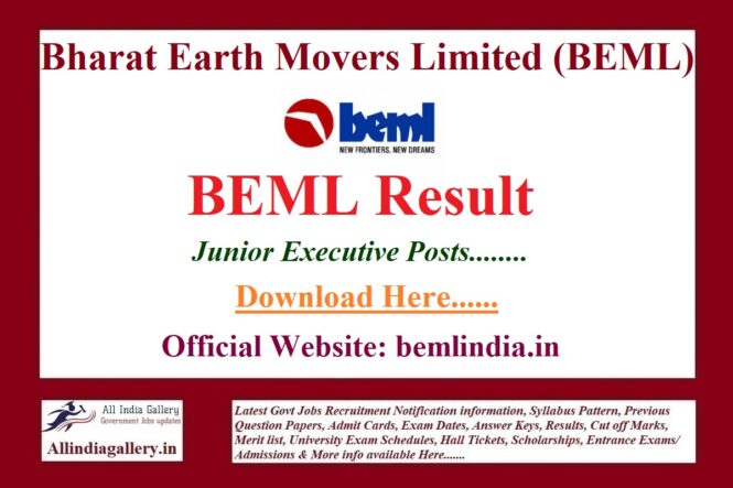 BEML Junior Executive Result