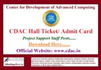 CDAC Project Support Staff Hall Ticket