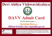 DAVV Admit Card