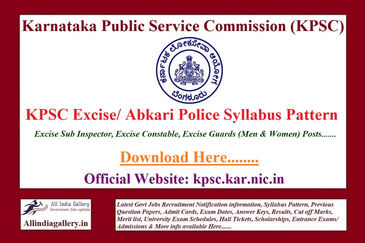 KPSC Excise Abkari Police Syllabus Pattern
