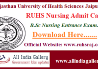 RUHS B.Sc Nursing Entrance Admit Card