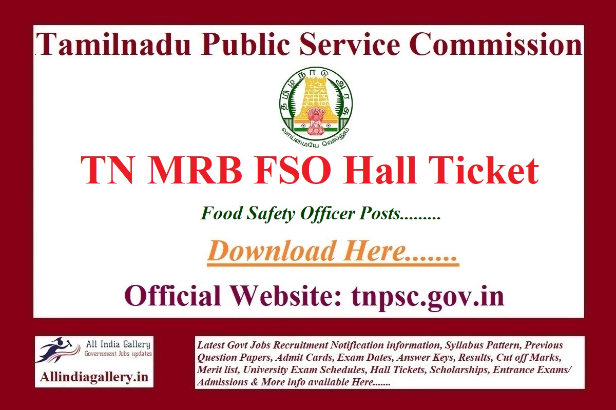 TN MRB FSO Hall Ticket