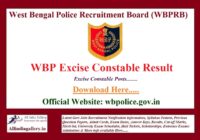 WBP Excise Constable Result