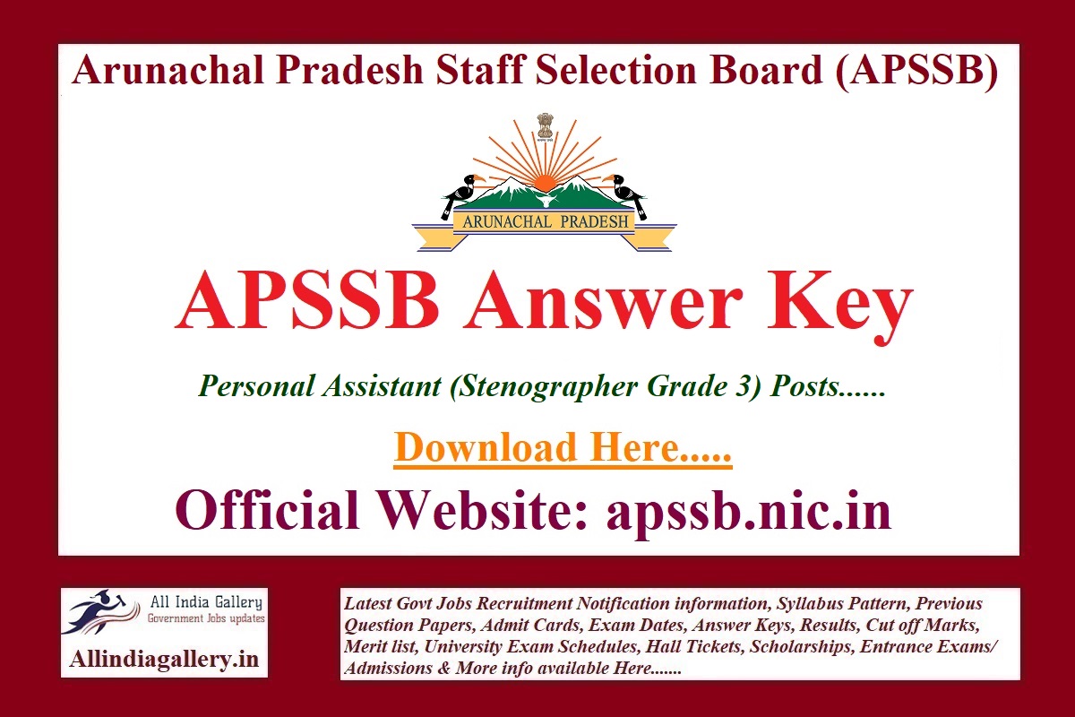 APSSB Personal Assistant Answer Key