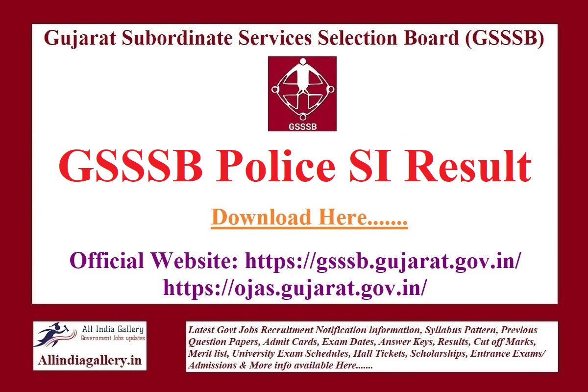 GSSSB Police Sub Inspector Result