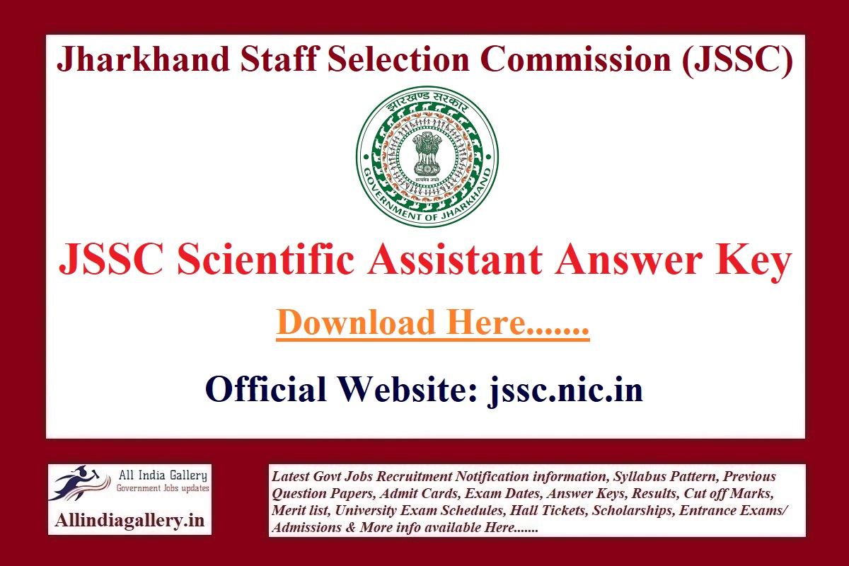 JSSC Scientific Assistant Answer Key
