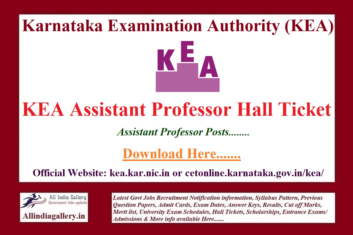 KEA Assistant Professor Hall Ticket