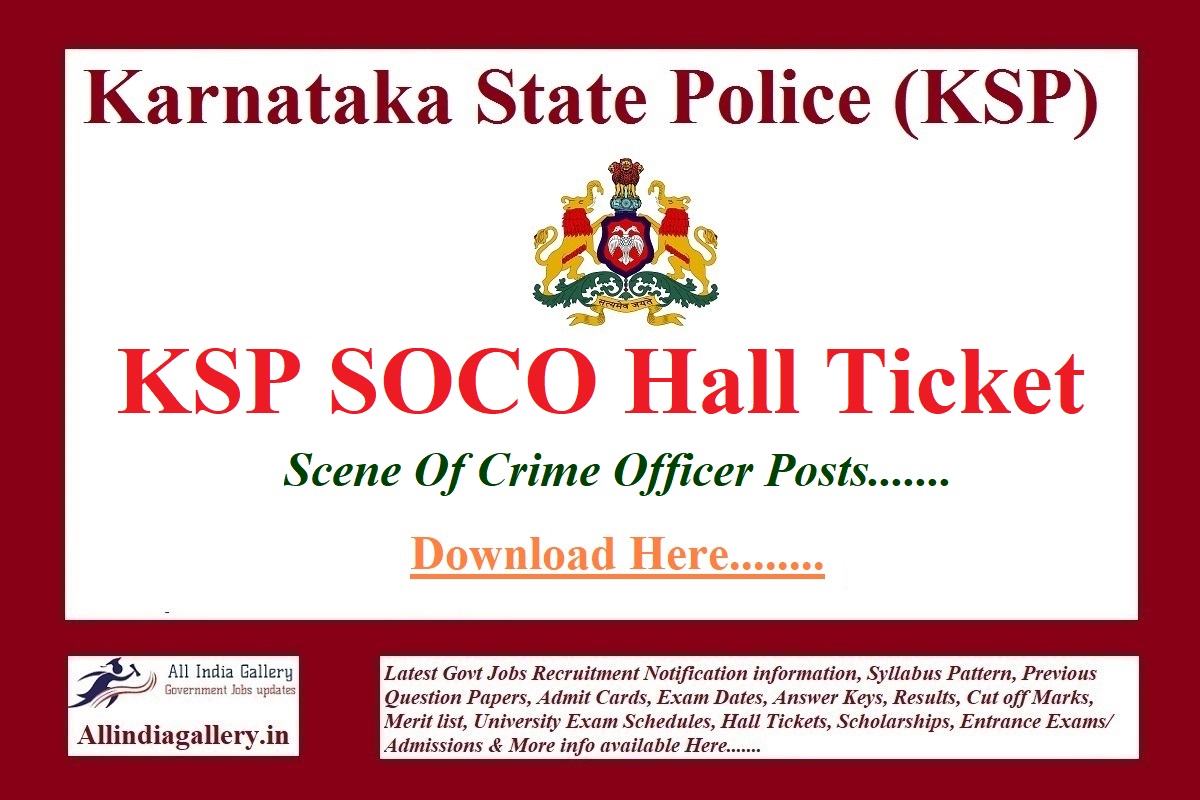 KSP Scene Of Crime Officer Hall Ticket