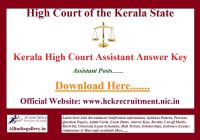 Kerala High Court Assistant Answer Key