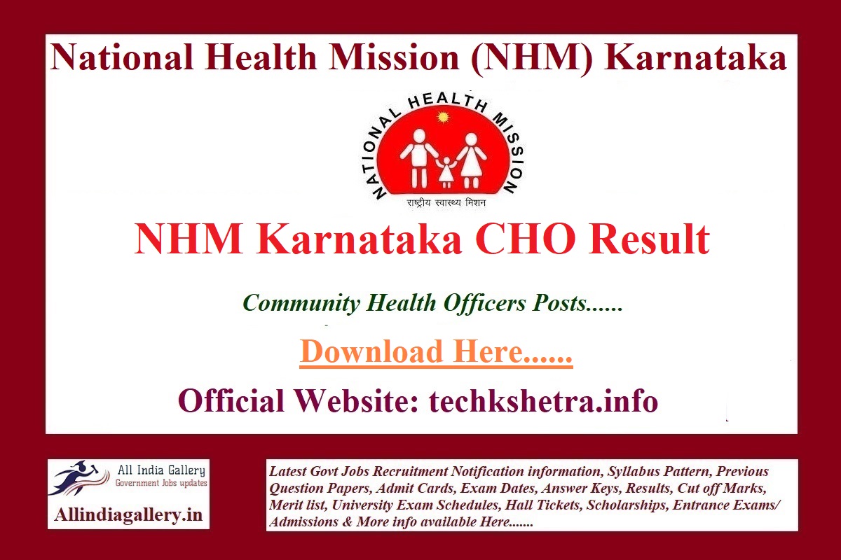 NHM Karnataka CHO Result