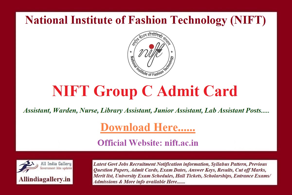 NIFT Group C Admit Card