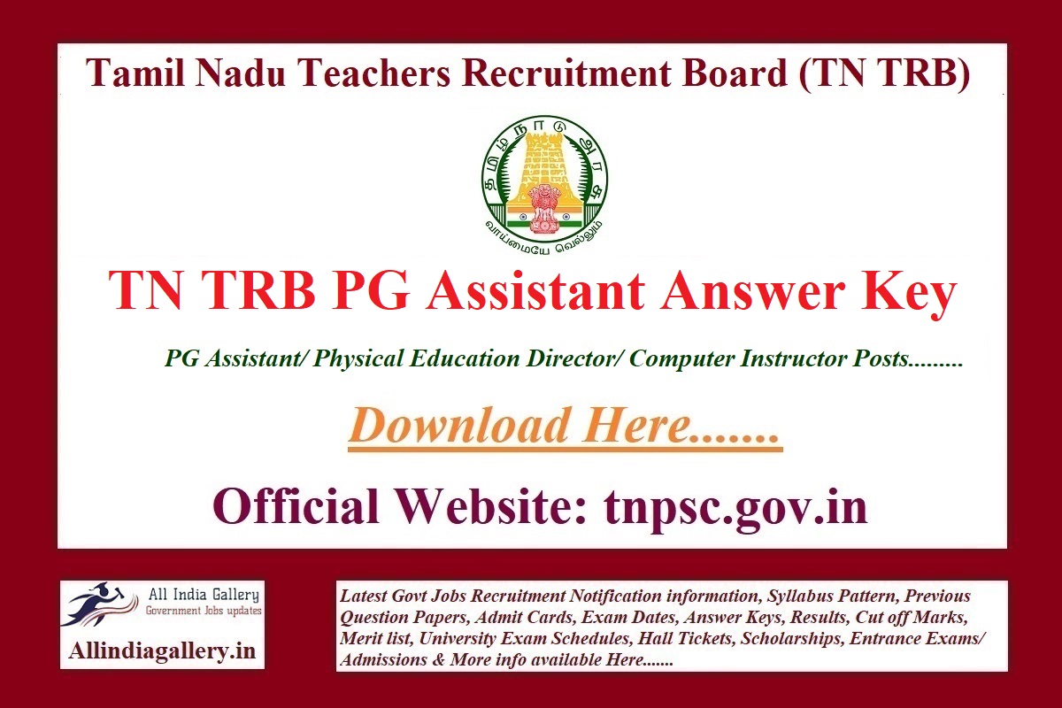 TN TRB PG Assistant Answer Key
