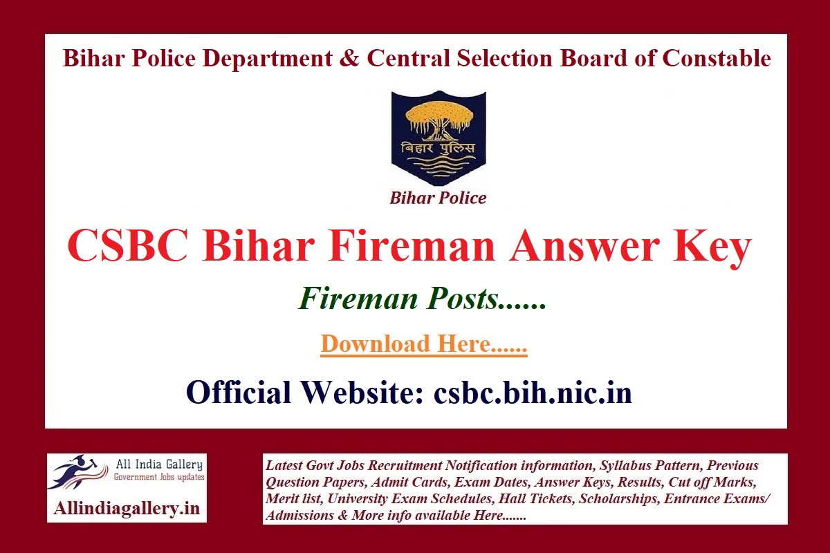 Bihar Police Fireman Answer Key