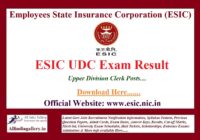 ESIC UDC Result