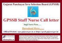 GPSSB Staff Nurse Call letter