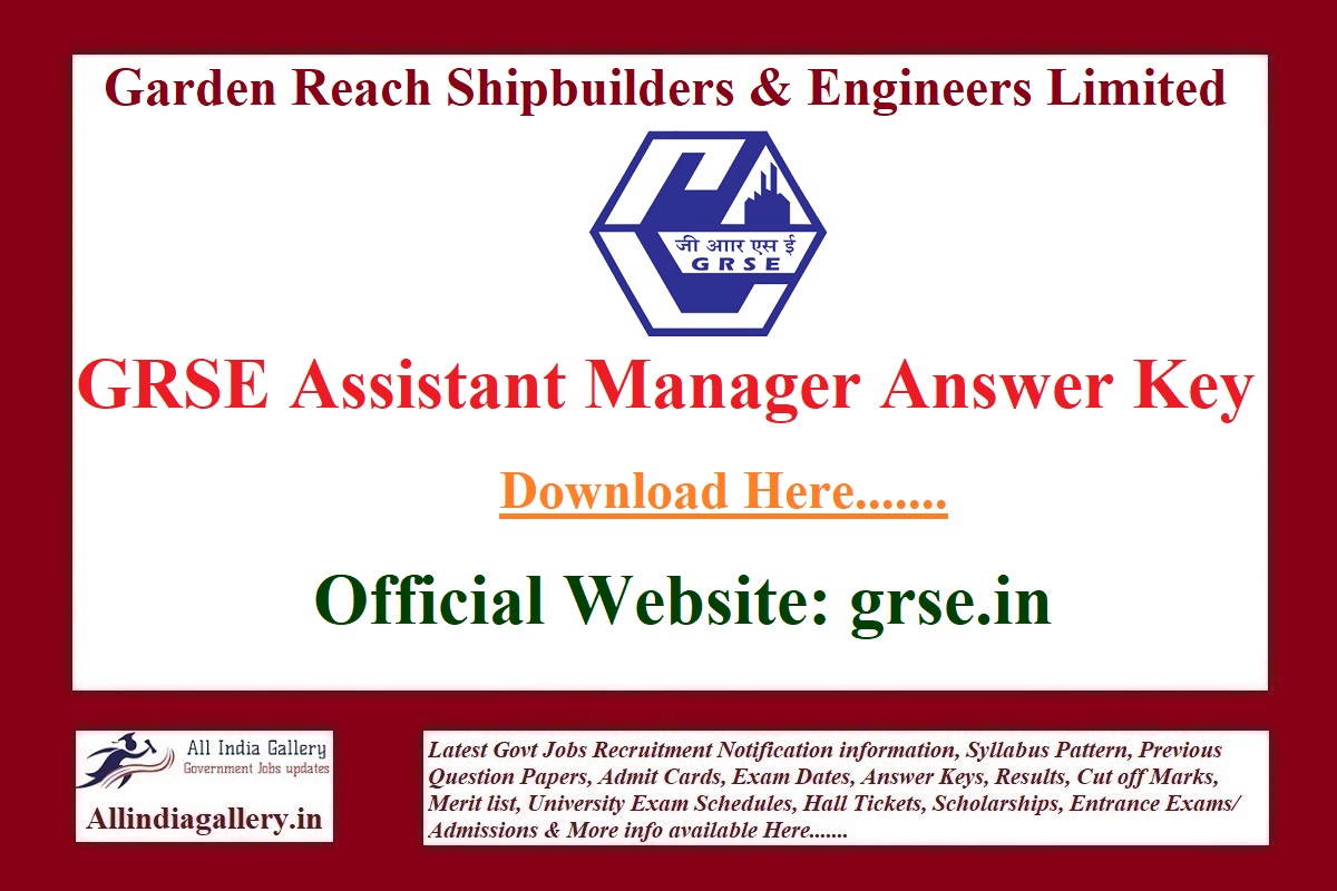 GRSE Assistant Manager Answer Key