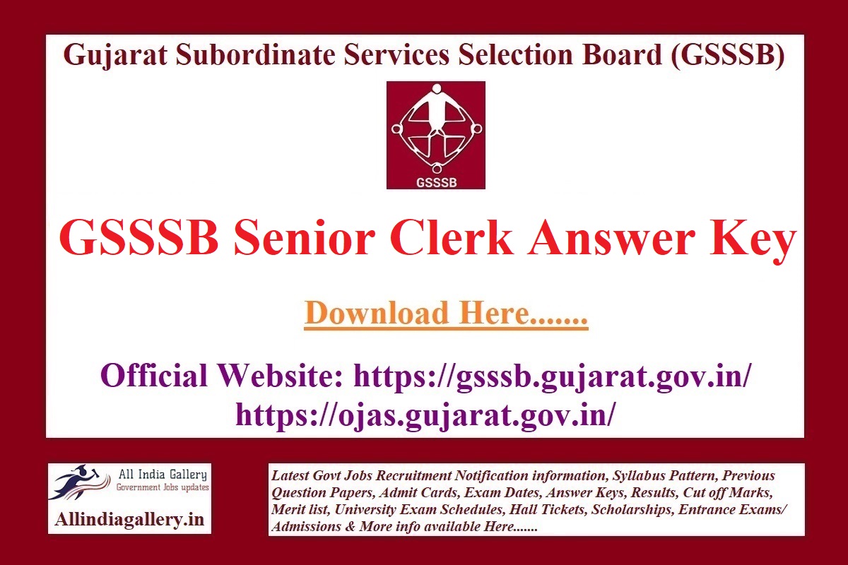 GSSSB Senior Clerk Answer Key