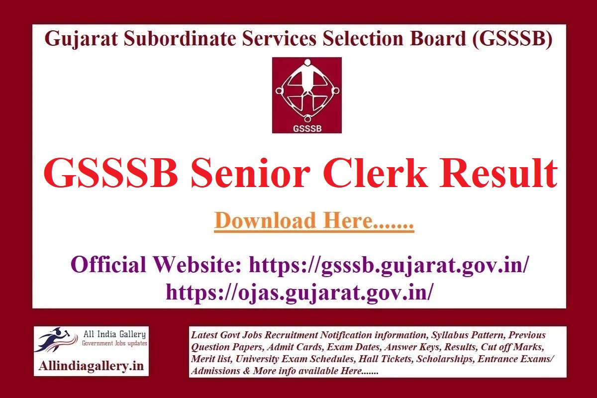 GSSSB Senior Clerk Result