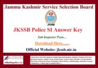 JKSSB Police SI Answer Key