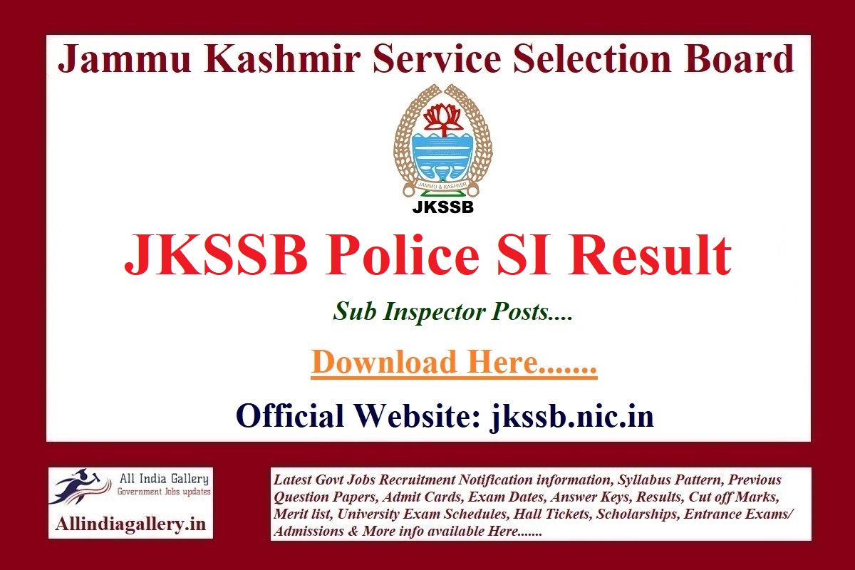 JKSSB Police SI Result