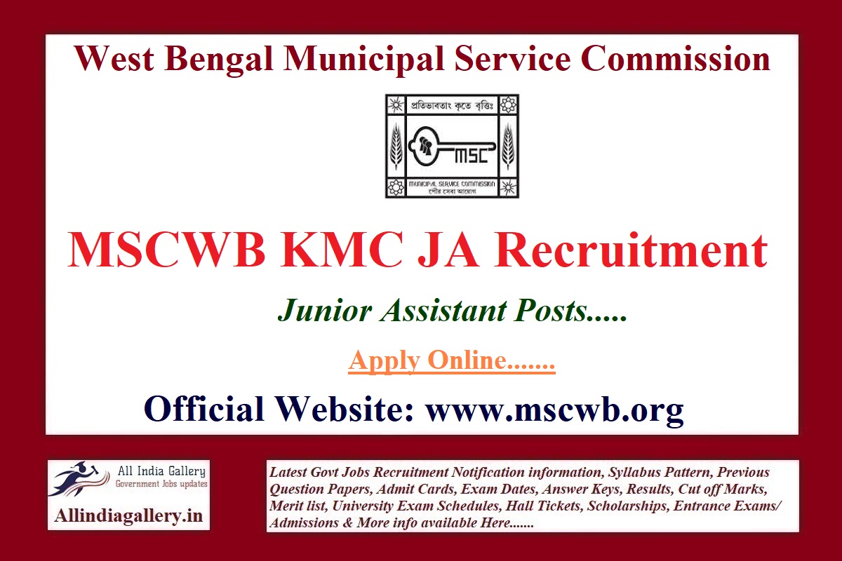 KMC Junior Assistant Recruitment