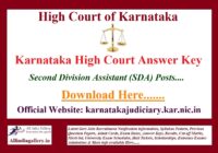 Karnataka High Court SDA Answer Key