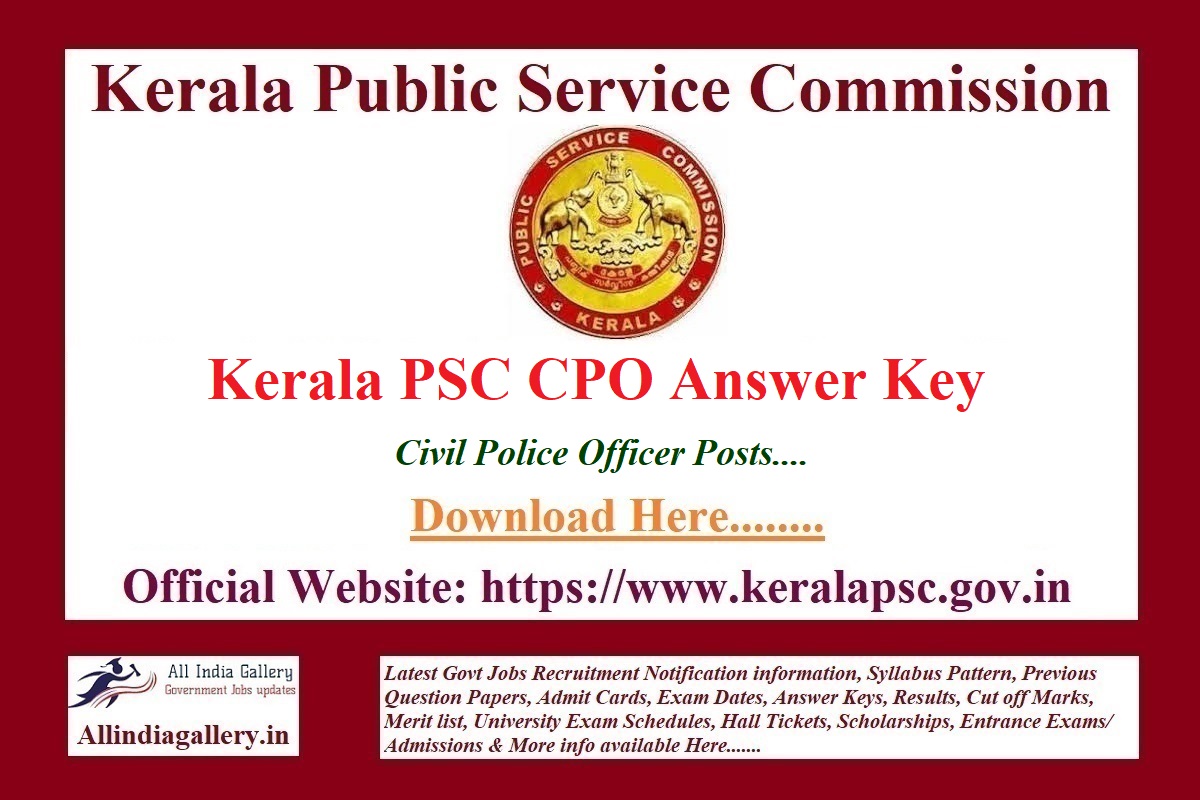 Kerala PSC Civil Police Officer Answer Key