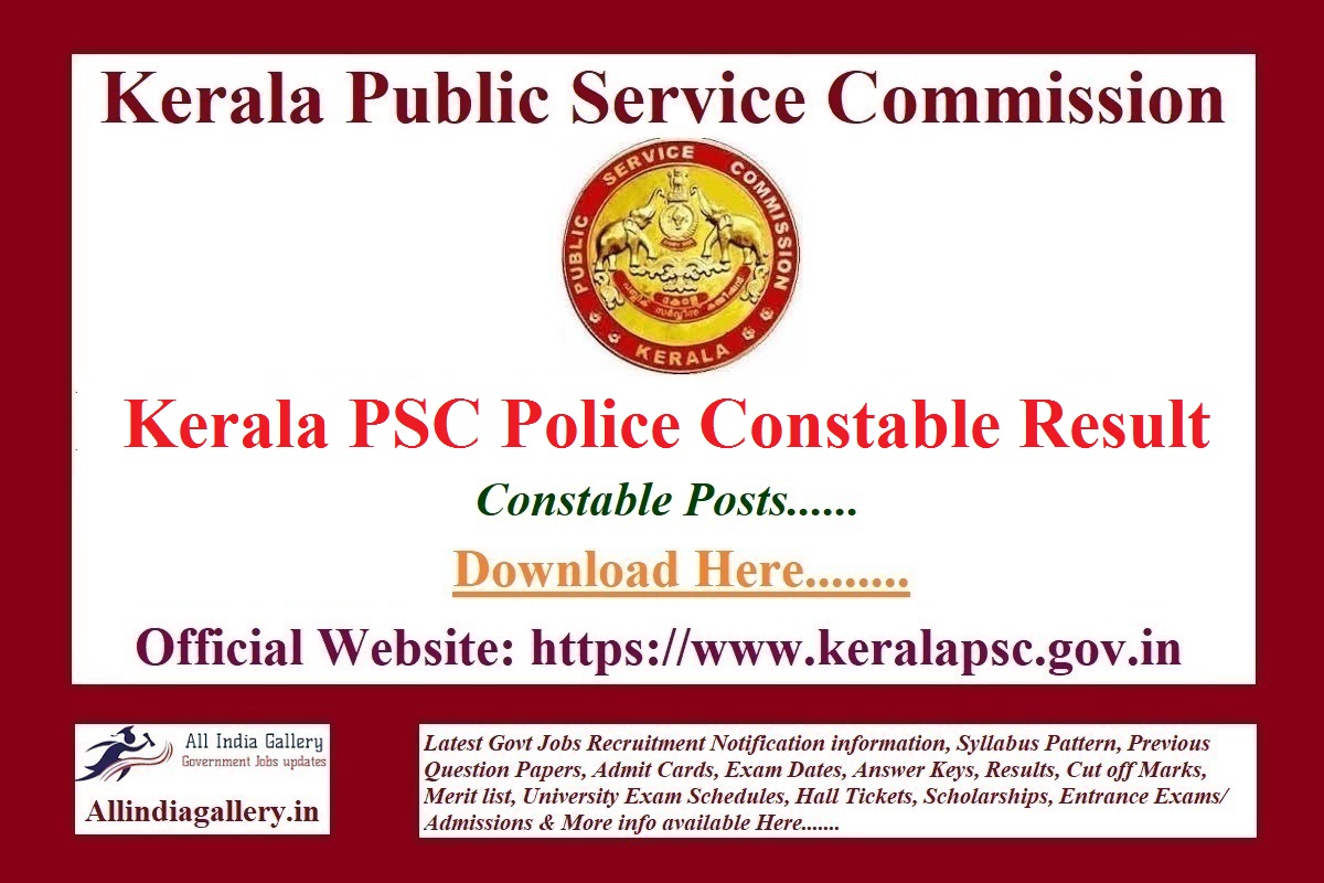 Kerala PSC Police Constable Result