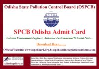 OSPCB Admit Card