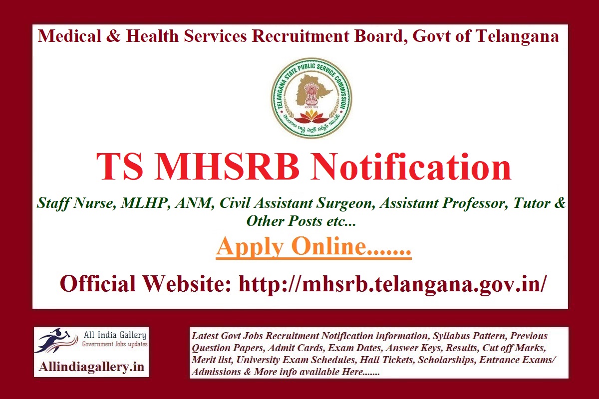 TS MHSRB Recruitment Notification