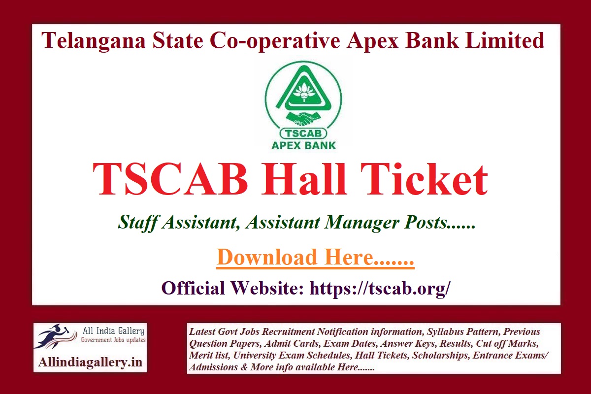 TSCAB Hall Ticket